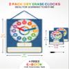 3 Pack Dry Erase Learning Clocks - Award-Winning Large Magnetic Clock & 2 Student Practice Clocks - Analog & Digital Classroom Teaching Tools - Includes E-Book to Help Kids Tell Time Easily view 3