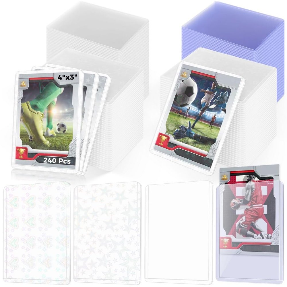 240-Pack Crystal Clear Card Sleeves, 3 X 4 Card Protectors for Trading and Game Cards, Sports Collectibles