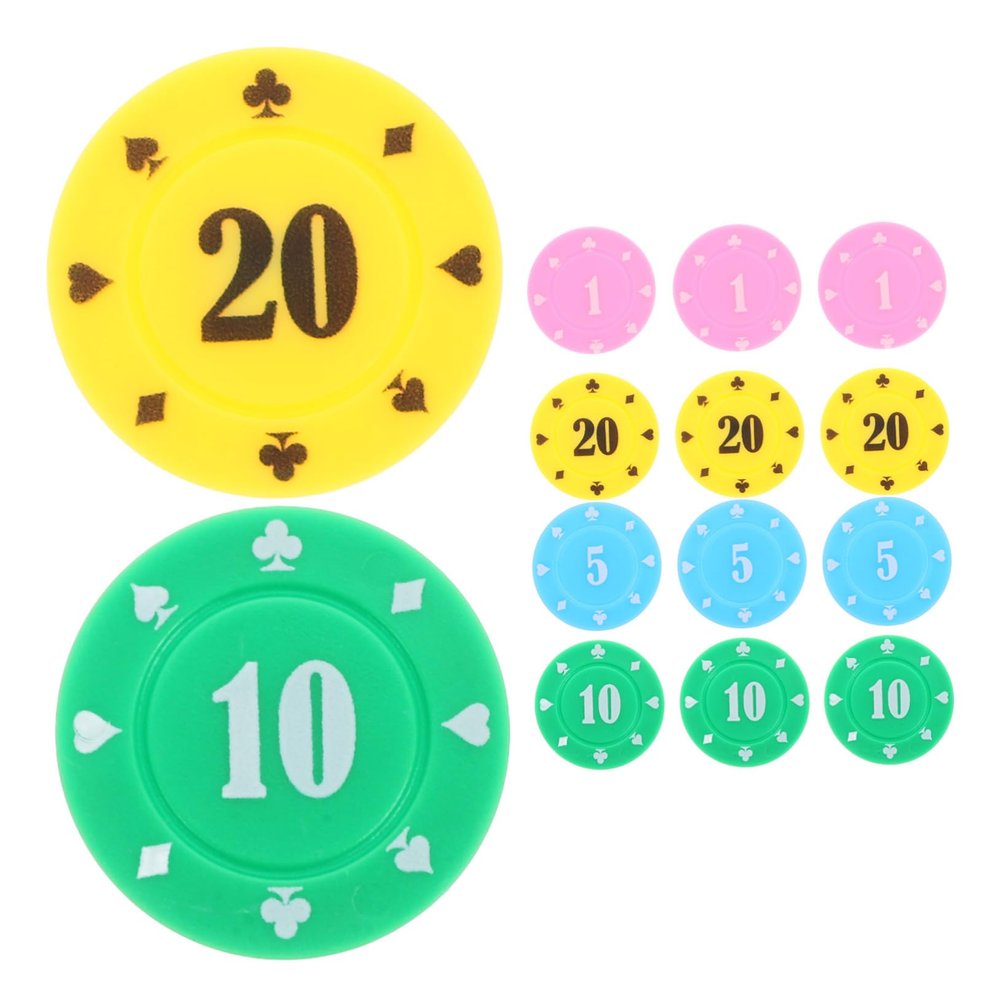 BESTonZON 100pcs Game Counting Chips Mahjong Chip Tokens Betting Poker Gambling Tokens