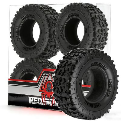 1.3''Soft Rubber Crawler Tires (4PCS) for 1/24 1/18 SCX24 TRX4M AX24 FCX24 FCX18 RC Crawler Car (Style A)