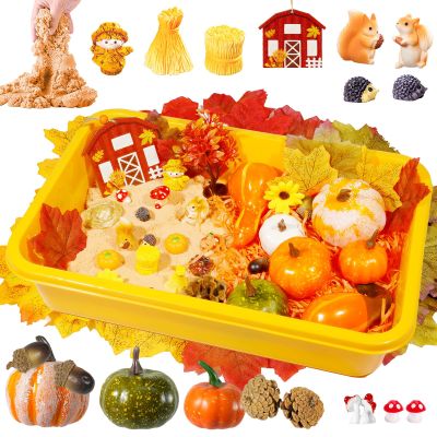 Bbiamsleep Thanksgiving Sensory Bin, 76 Pcs Fall Sensory Bin Items Fall Sensory Sandboxes Accessories