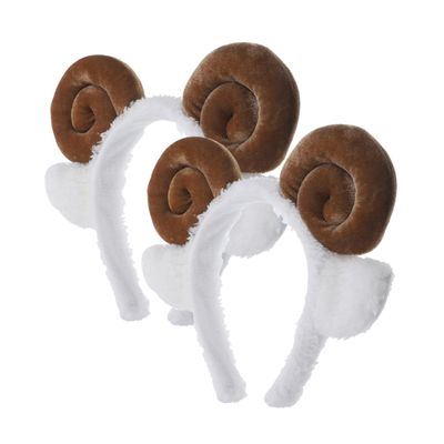 BESPORTBLE 2pcs Sheep Horn Headband Adorable Cartoon Hair Accessories for Makeup Parties and Holidays Comfortable Material for Women and Girls