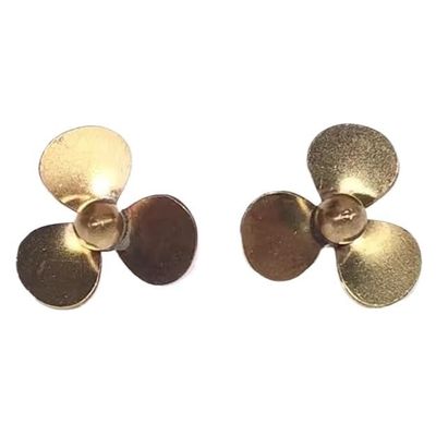 12mm Three-Blade Brass Left/Right Hand Propeller Pair, 1.5mm Shaft Hole (2PC)