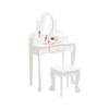 ChicCoutured Girls Vanity Set with Mirror & Stool - Wooden Makeup Table for, Adjustable Dress-Up Playset with Storage, Birthday Gift for Girls 4-9, Purple view 1