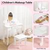 ChicCoutured Girls Vanity Set with Mirror & Stool - Wooden Makeup Table for, Adjustable Dress-Up Playset with Storage, Birthday Gift for Girls 4-9, Purple view 2