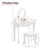 ChicCoutured Girls Vanity Set with Mirror & Stool - Wooden Makeup Table for, Adjustable Dress-Up Playset with Storage, Birthday Gift for Girls 4-9, Purple view 3