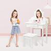 ChicCoutured Girls Vanity Set with Mirror & Stool - Wooden Makeup Table for, Adjustable Dress-Up Playset with Storage, Birthday Gift for Girls 4-9, Purple view 4