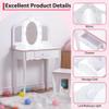 ChicCoutured Toddler Vanity and Stool, Girls Vanity with 3 Mirror, Makeup Play Table for Girls 3+, Pink view 2