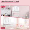 ChicCoutured Toddler Vanity and Stool, Girls Vanity with 3 Mirror, Makeup Play Table for Girls 3+, Pink view 3