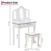 ChicCoutured Toddler Vanity and Stool, Girls Vanity with 3 Mirror, Makeup Play Table for Girls 3+, Pink view 4