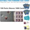 1800 Pockets Card Sleeves Binder Sheets With Trading Card White 3 Ring Binder | 9-Pocket Trading Card Pages | for TCG, Sports, MTG Cards, Collectible Storage & Organization view 3