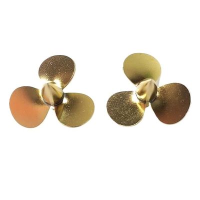 26mm Three-Blade Brass Left/Right Hand Propeller Pair for RC Boats, M3 Shaft Hole (2PC)