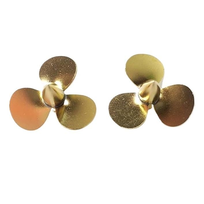 26mm Three-Blade Brass Left/Right Hand Propeller Pair for RC Boats, M3 Shaft Hole (2PC)