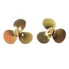 26mm Three-Blade Brass Left/Right Hand Propeller Pair for RC Boats, M3 Shaft Hole (2PC) view 1