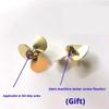 26mm Three-Blade Brass Left/Right Hand Propeller Pair for RC Boats, M3 Shaft Hole (2PC) view 3