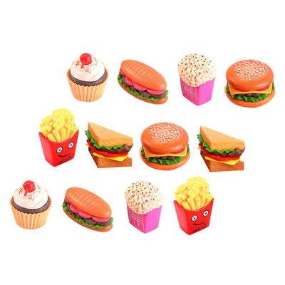 Toddmomy 12pcs Pretend Play Food Set Realistic Burger Hot Dog and French Fries Kitchen Accessories for Boys and Girls for Imaginative Cooking and Role Play Activities