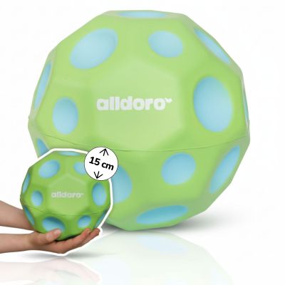 alldoro 60297 XXL Bounce Ball for Children from 3 Years Old, Polyurethane - Large Bounce - Multicoloured, 15 cm