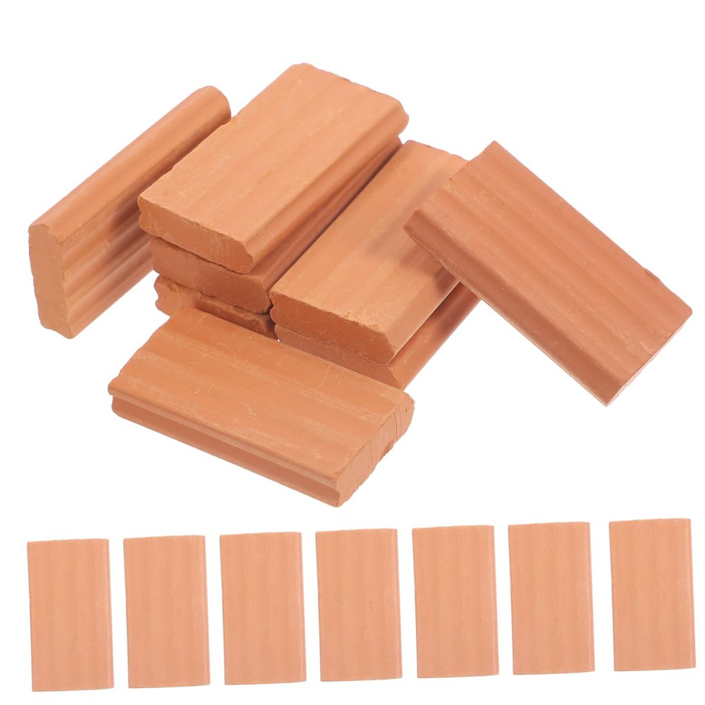 HONMEET 50pcs Miniature Bricks for DIY Craft Miniature Objects Realistic Simulated Brick