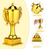 Toddmomy 1set Mini Soccer Ball and Gold Trophy Cake Topper Set, Plastic Football Party Decorations for Kids Birthday Baby Shower Sports Themed Cake Dollhouse Accessories view 3