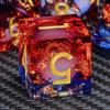ARUOHHA Liquid Core DND Dice Set, 7pcs Resin Sharp Edged Dragons Dice Compatible with D&D Role Playing Games, RPG Golden Numbers Blue Red Dungeons Polyhedral D and D Dice with Gift Box D20 D10 D6 view 1