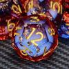 ARUOHHA Liquid Core DND Dice Set, 7pcs Resin Sharp Edged Dragons Dice Compatible with D&D Role Playing Games, RPG Golden Numbers Blue Red Dungeons Polyhedral D and D Dice with Gift Box D20 D10 D6 view 4