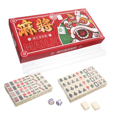 IMIKEYA 1set Portable Chinese Mahjong Game Storage Case Mini Travel Mahjong Kit for Home Parties Lightweight and Practical Design for Fun
