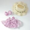 Candy Dress Clothes for 17cm Dolls Clothes Accessories(No Doll Only Clothes), Colorful Outfit Straw hat Suitable for 6.69inch (17cm) Doll Soft Clothing view 2