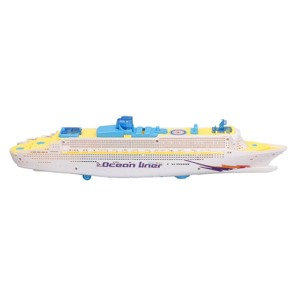 Aoaoy Childrens Ship Model Toys with Sound Effects, LED Light, Universal Rotation-oceandar-Steamer Boat Toys for and Girls