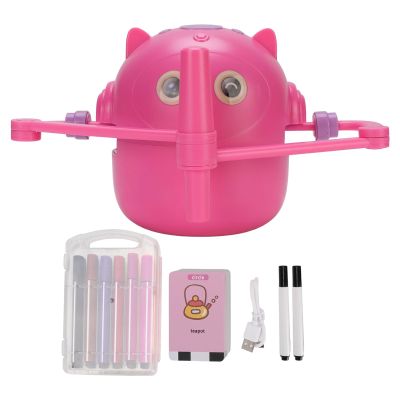 Vikye Smart Drawing Robot for Kids, Educational Drawing Robot with 100 Drawing Cards, Artist Painting Learning Toys for Girls and Boys Age 5+ (Pink)
