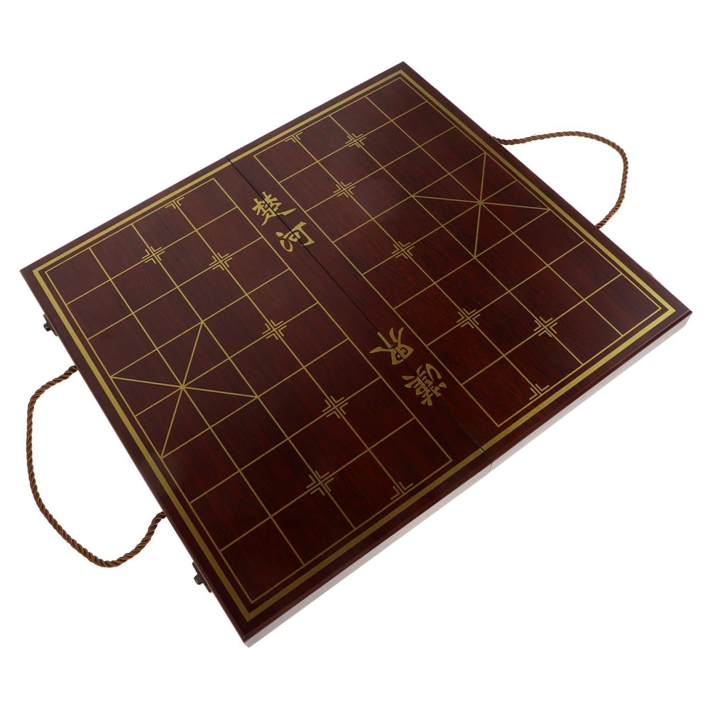 DECHOUS 1set Wooden Xiangqi Chess Set Dual-Function Storage Board Portable Travel Design for Chinese Chess Enthusiasts Elegant Aesthetic Craftsmanship for Skill Levels