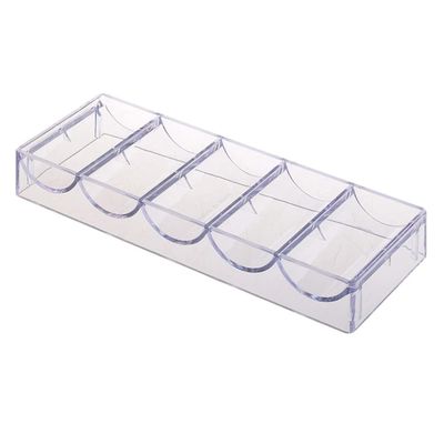 Hohopeti Acrylic Poker Chip Organizer Transparent Chips Storage Box with Classified Compartments for Easy Organization Great for Parties and