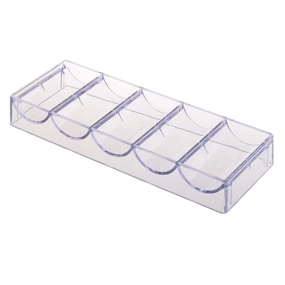 Hohopeti Acrylic Poker Chip Organizer Transparent Chips Storage Box with Classified Compartments for Easy Organization Great for Parties and