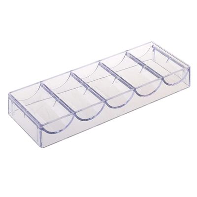 CIYODO 1Pc Poker Chips Organizer Case Transparent Container for Easy Storage Five Design Keeps Chips Protected and Organized for Game and