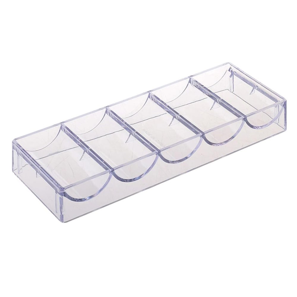 CIYODO 1Pc Poker Chips Organizer Case Transparent Container for Easy Storage Five Design Keeps Chips Protected and Organized for Game and