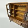 1/12 Scale Miniature Bookshelf Cabinet  Wooden Mini Bookshelf with Drawers & Glass Doors, Dollhouse Bookshelf Furniture for Dollhouse & Model Decor, Dark Walnut view 4