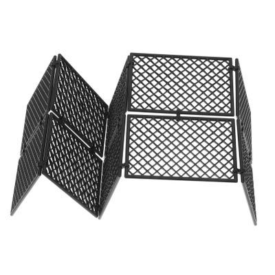 Milisten 1 Set Protective Net Building Accessories Craft Accessory Fence for Farm Barnyard Simulation Mini Barn Fence Diorama Mini Plastic Safety Guardrail Post Abs Black