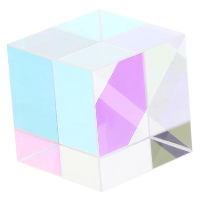 ELAYARD Optical Glass Prism Cube Sided Light Refraction Decoration and Photography Prop Small Glass Prism for Physics Experiments and Garden Decor