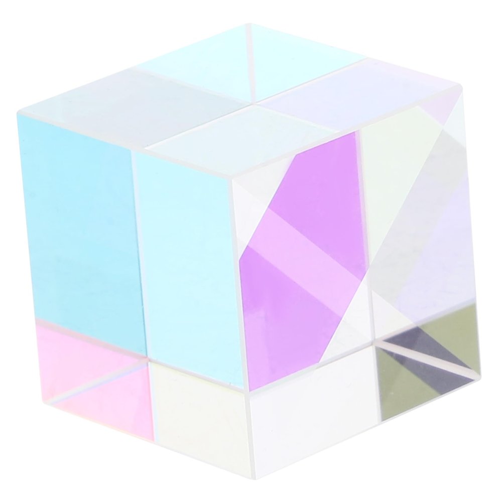 ELAYARD Optical Glass Prism Cube Sided Light Refraction Decoration and Photography Prop Small Glass Prism for Physics Experiments and Garden Decor