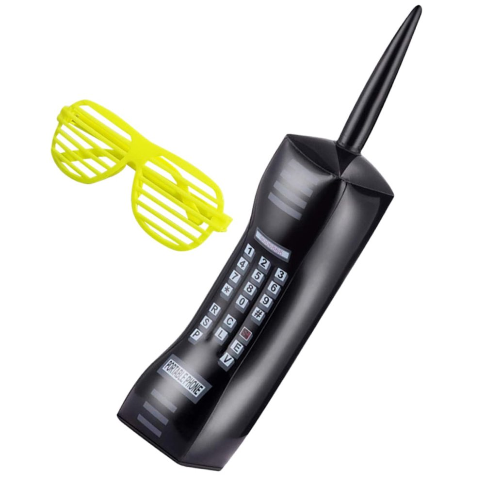 CHICAMPERA 1set Inflatable Mobile Phone and Retro Eyeglasses Party Decorations for Disco Events Birthday Celebrations and Cosplay Fun