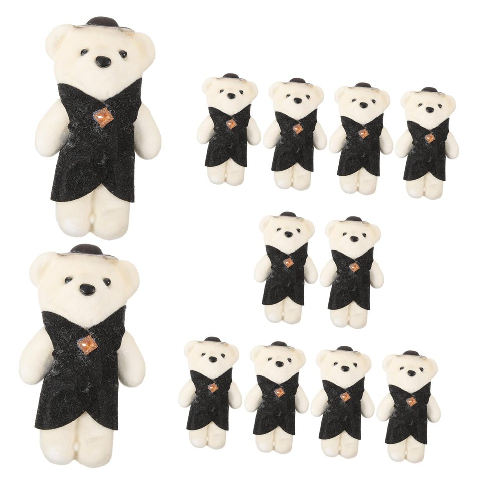 Angoily 10pcs Adorable Bear Dolls for Bouquet Decoration Graduation Bear Ornaments for Parties Valentine Day and Floral Arrangements Soft Foam Material Lightweight and Practical
