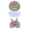 niannyyhouse 17cm Doll Clothes Hat White T-Shirt Animal Print Overalls 15cm Plush Doll Dressup (Brown-1) view 1