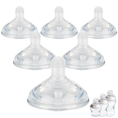 6Pack Silicone Baby Bottle Nipples for Tommee Natural Start Anti-Colic Bottles &Advanced Anti-Colic Bottles,Closer to Nature Bottles,Fast Flow,Size 3 Nipple,6m+