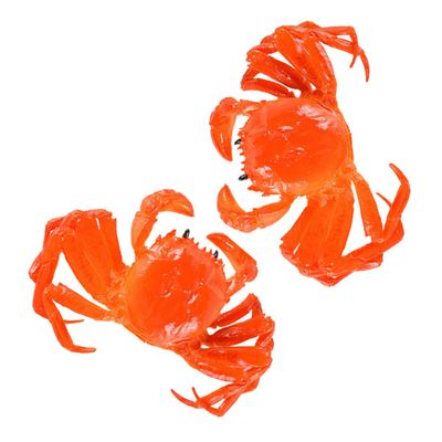 Abaodam 2pcs Realistic Cooked Crab Model Artificial Faux Crab Decoration for Dining Table Kitchen for Parties Educational Play