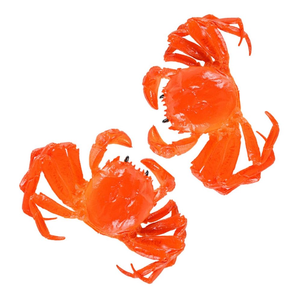 Abaodam 2pcs Realistic Cooked Crab Model Artificial Faux Crab Decoration for Dining Table Kitchen for Parties Educational Play