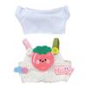 niannyyhouse 15cm Plush Doll Clothes White T-Shirt Fruit Pattern Overalls 17cm Doll Dressup (Pink) view 1