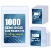 1000ct Semi-Rigid Card Holder and 1000ct Penny Sleeves, Card Saver with 1/2" Lip, Grading Card Sleeves for PSA, BGS, SGC Submission, Toploader Card Protectors for Grade Sending Collection view 1