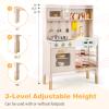 GLACER Kids Kitchen Playset, 3 Height Adjustable Toy Kitchen Set with Real Lights & Sounds, Microwave, Oven, Cooking Accessories, Storage, Wooden Play Kitchen for Toddlers, Gift for Boys Girls Ages 3+ view 3