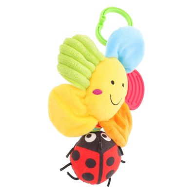 DECHOUS Flower Pull-String Hanging Toy for Crib and Stroller Musical Toy with Cartoon Design Engaging Soft Plush Plaything for Boy Girl Development and Coordination