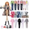 14 Pcs Doll Clothes for 11.5 inch Doll, Include 1 Plaid Coat Set 1 Winter Set 1 Sports Outfit 1 Dress 2 Bags 5 Shoes 1 Hat 1 Scarf in Random, for Girls view 1