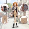 14 Pcs Doll Clothes for 11.5 inch Doll, Include 1 Plaid Coat Set 1 Winter Set 1 Sports Outfit 1 Dress 2 Bags 5 Shoes 1 Hat 1 Scarf in Random, for Girls view 2